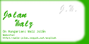 jolan walz business card